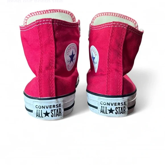 CONVERSE Unixes All Star' Bold Red High-Tops Men’s 3.5 Wo’s 5.5 Like New - Picture 3 of 8